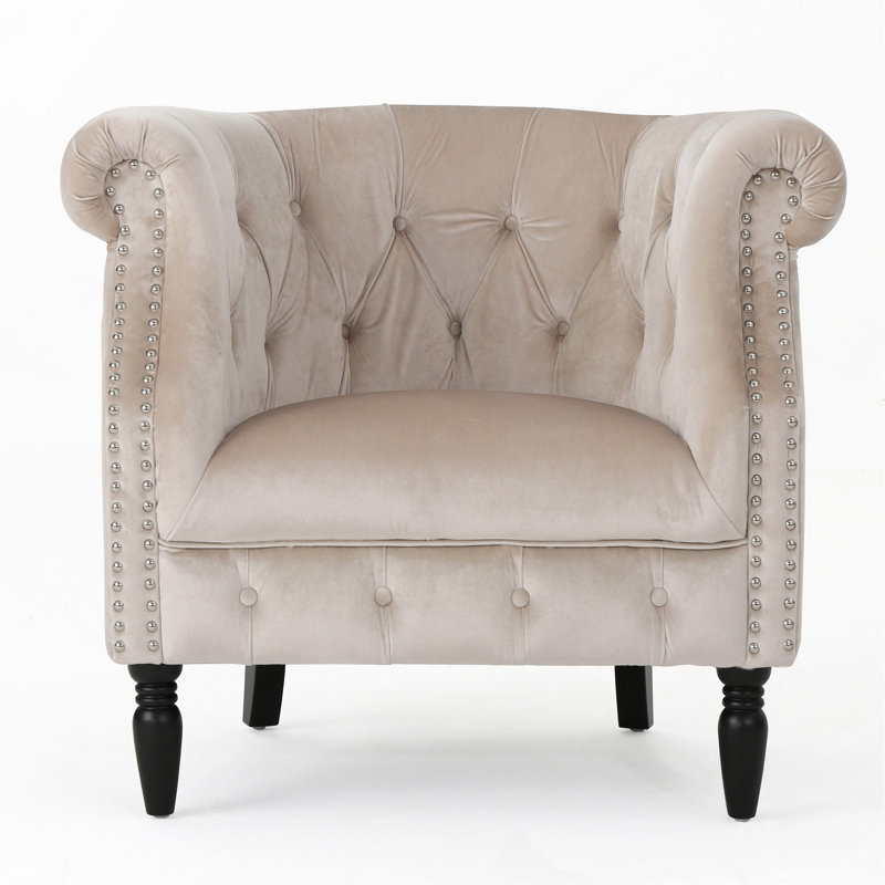 Fauteuil club, Velours rose