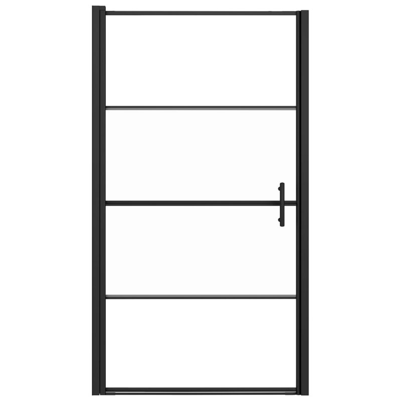 Porte de douche en verre trempé semi-givré 39,4 po x 70,1 po VidaXL, Noir