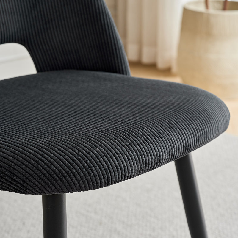 43.5cm H Upholstered Metal Parsons Chair, Black