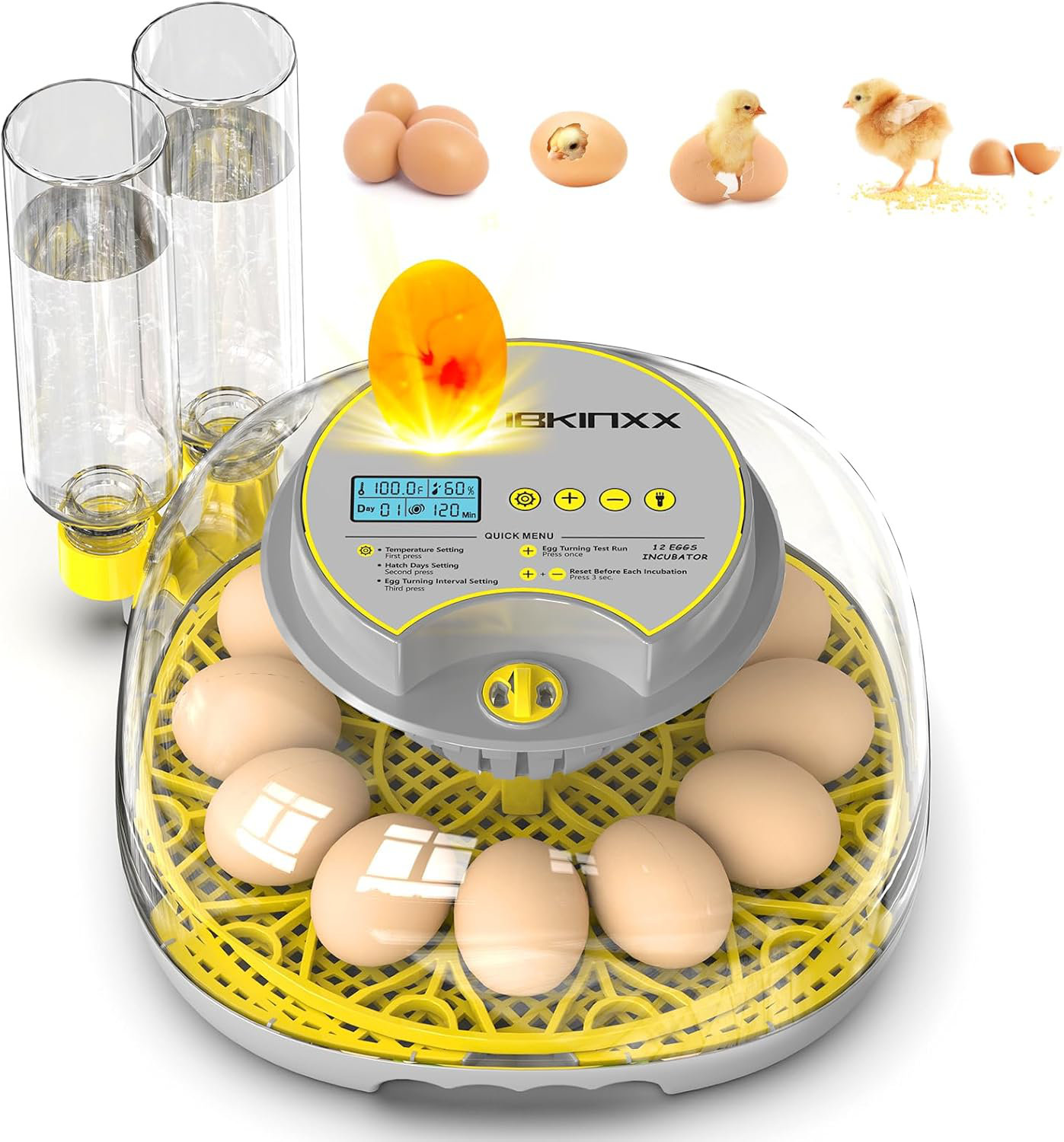 12 Incubators For Hatching Eggs, Egg Incubator With Automatic Egg Turning Humidity Control Incubator Chicken Eggs Egg Candler Hatching Eggs Chick Quail Duck Wa