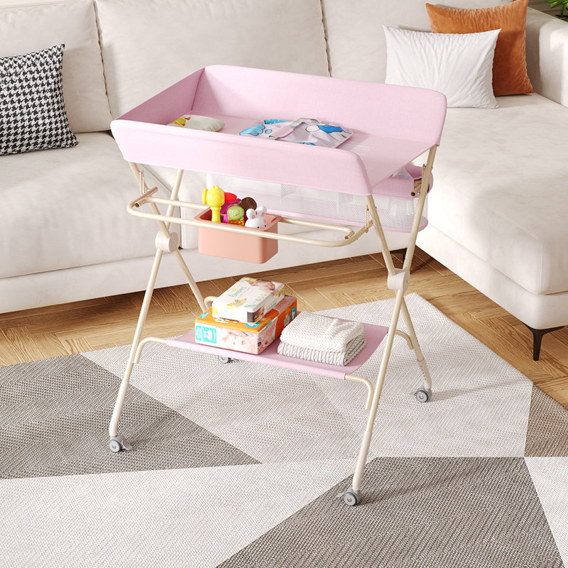 Versatile Folding Baby Changing Table, Pink