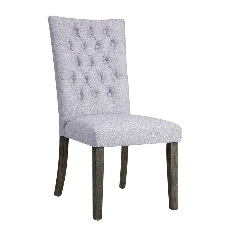 Ensemble de 2 chaises d'appoint Merel en lin gris et chêne gris