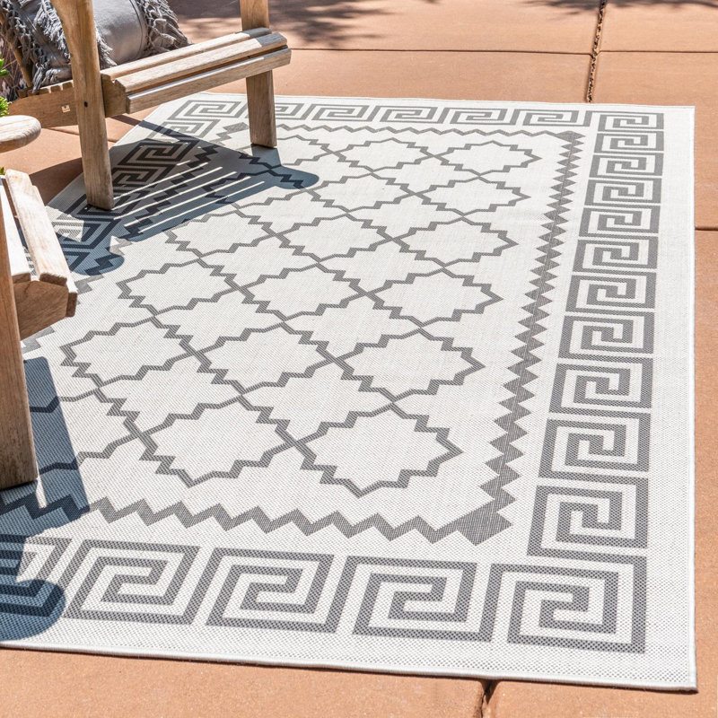 Hancock Geometric Indoor / Outdoor Rug, Rectangle 6'1" x 9'