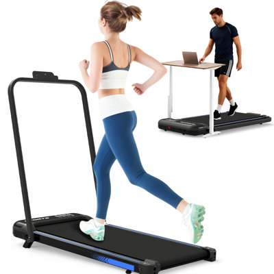 Tapis de marche pliable 3 en 1, tapis roulant sous bureau, moteur de 2,5 CV, vitesse de 1 à 8 km/h, inclinaison de 9 %, télécommande, écran DEL, design américain, fonction mise en forme à l'intérieur, équipement multifonctionnel