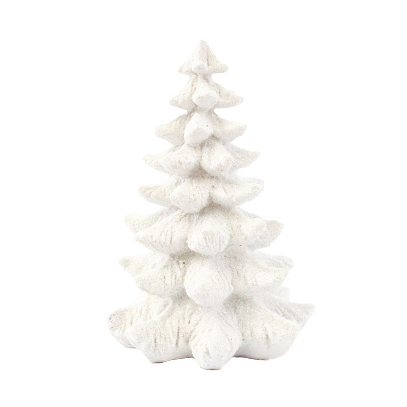 Accessoire de village de Noël - Arbre scintillant blanc, Paillettes blanches