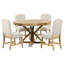 Ensemble de table de salle à manger avec table extensible et 4 chaises rembourrées pour la salle à manger et le salon-1975435720