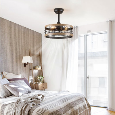 16.5 inch Fandelier Industrial Ceiling Fans with Lights and Remote