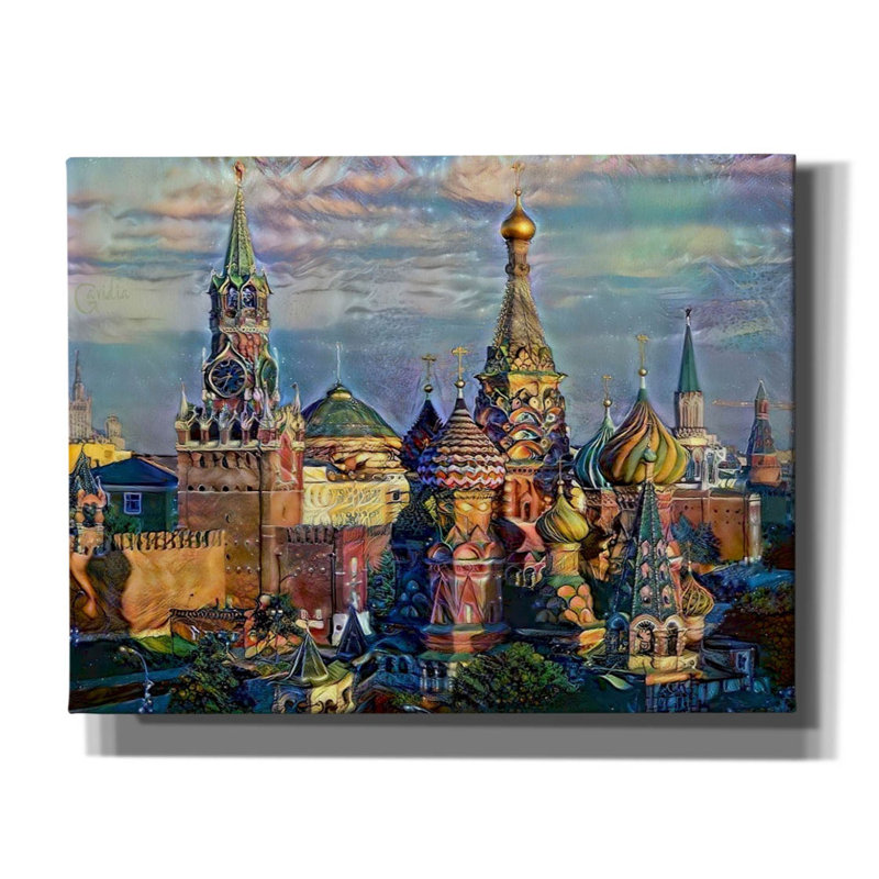 «Moscow Moscow Domes And Peaks» par Pedro Gavidia, art mural sur toile, H 26 po x l 34 po x P 1,5 po