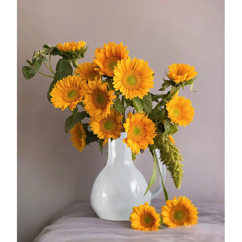 Vase en céramique avec grandes poignées, Blanc