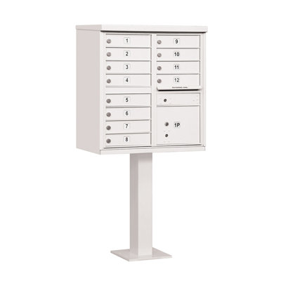 12 Door Front Load 4C Horizontal Multi-Unit Mailbox with 1 Parcel Locker