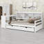Lit de jour multifonctionnel d'angle avec tiroirs de rangement, bureau, port de charge-875006222