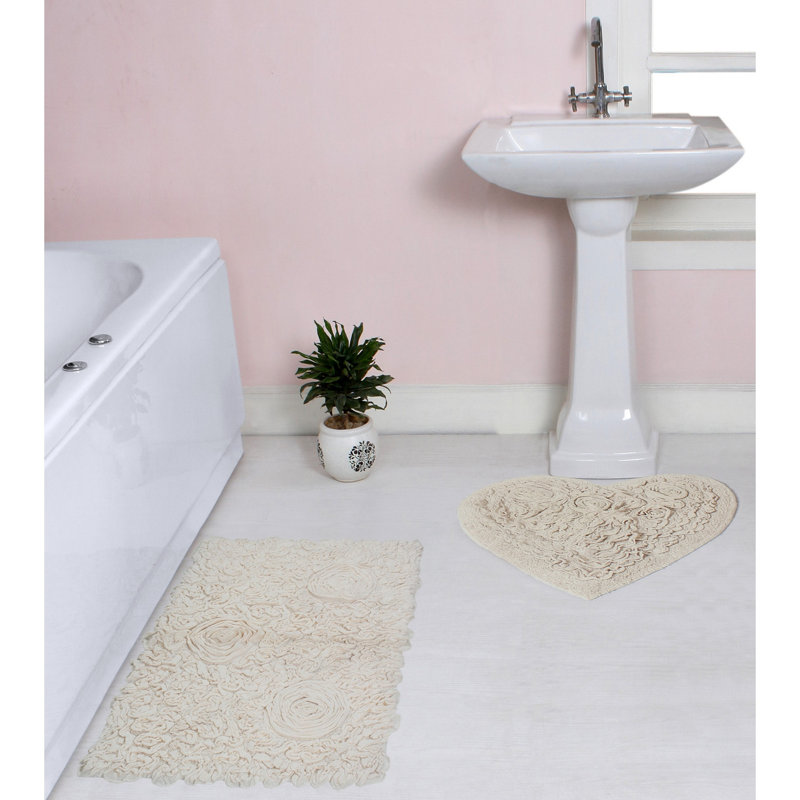 Ensemble de tapis pour salle de bain 2 pièces Freida, Naturel