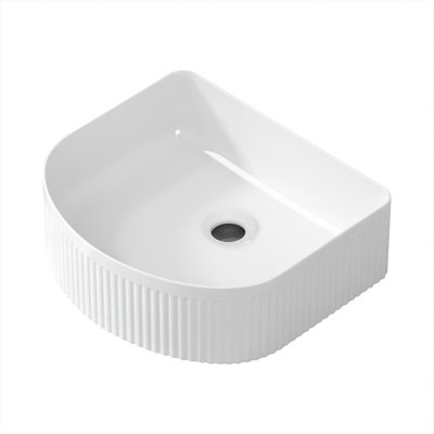 Topcraft 15.75" White Ceramic U-Shaped Vessel Bathroom Sink