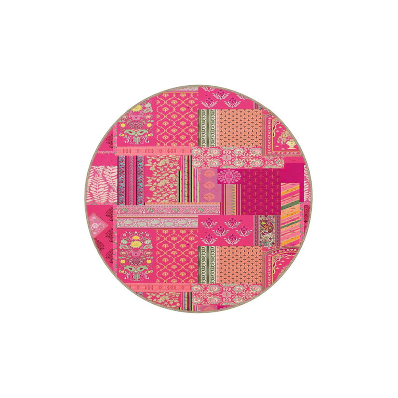 Tapis rose lavable à la machine, Sous-tapis carré 3 pi 3 po inclus