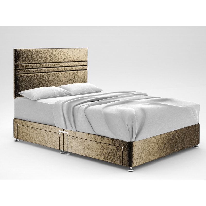 Ostara Upholstered Bed, 2 Drawers Same Side, Small Single (2'6), Truffle