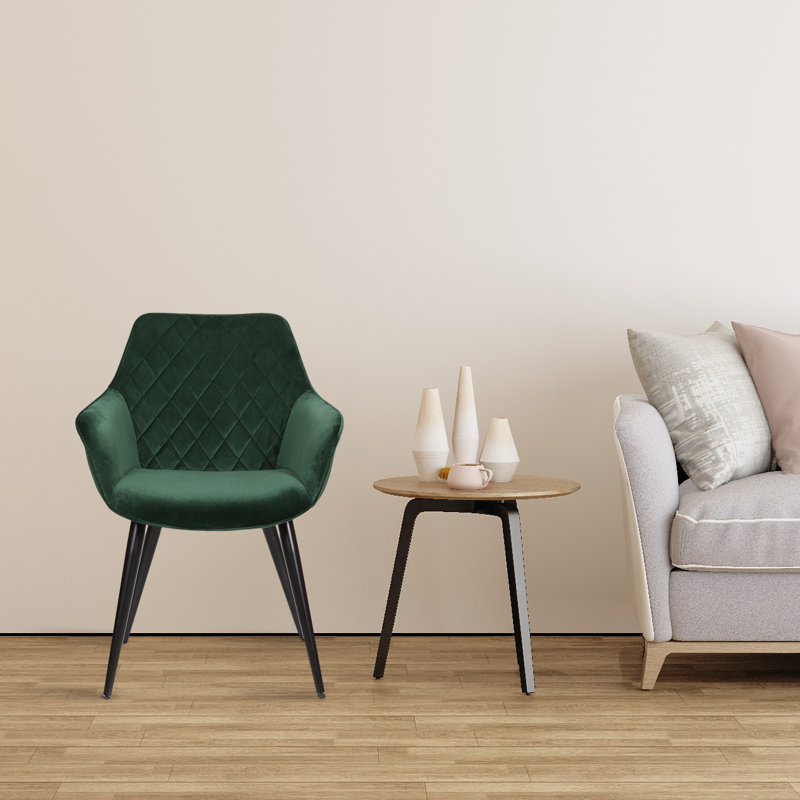 Alinblot Upholstered Armchair, Green Velvet