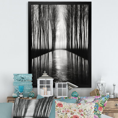 «Black and White Forest Silence», reproduction d'art sur toile