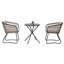 Ensemble bistro 3 pièces, table ronde avec cadre en métal et 2 chaises