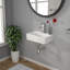 Lavabo de salle de bain mural rectangulaire en céramique, lavabo de salle de bain blanc -129401995