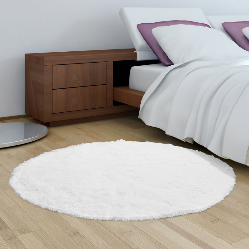 Cheer Collection Faux Fur Indoor Rug, Round 5'