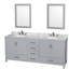 Sheffield 79" Freestanding Double Vanity Base Only with 70" Mirror-31336917