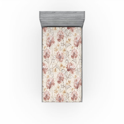 Drap-housse à motif floral Ambesonne