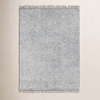 Swifton Gray Hand-Knotted Striped Wool Rug