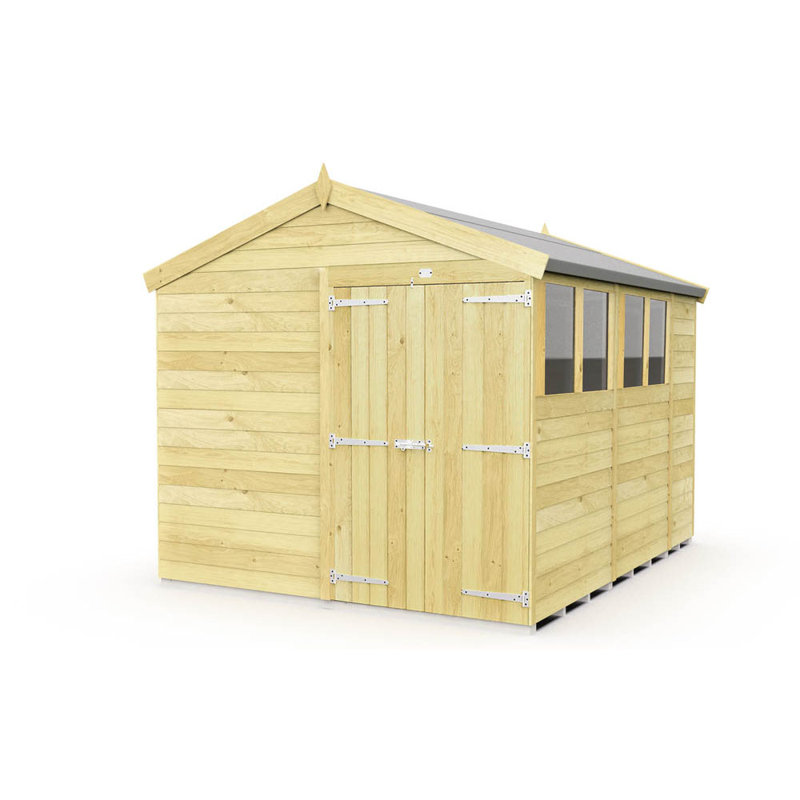 Apex Shed - Double Door with Windows, 8ft x 10ft