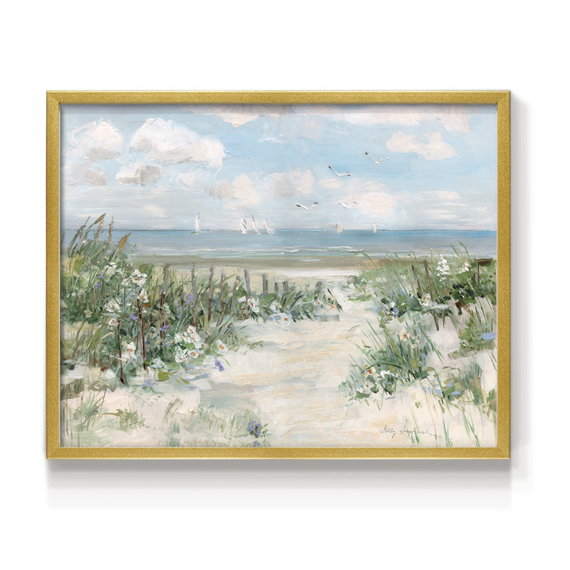 Plage de fleurs sauvages - reproduction encadrée - réaménageable, H 22 po x l 28 po