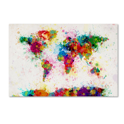 «World Map Splash» par Michael Tompsett, reproduction sur toile