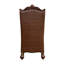 Chaise de salle à manger classique en bois massif sculpté brun avec revêtement en tissu