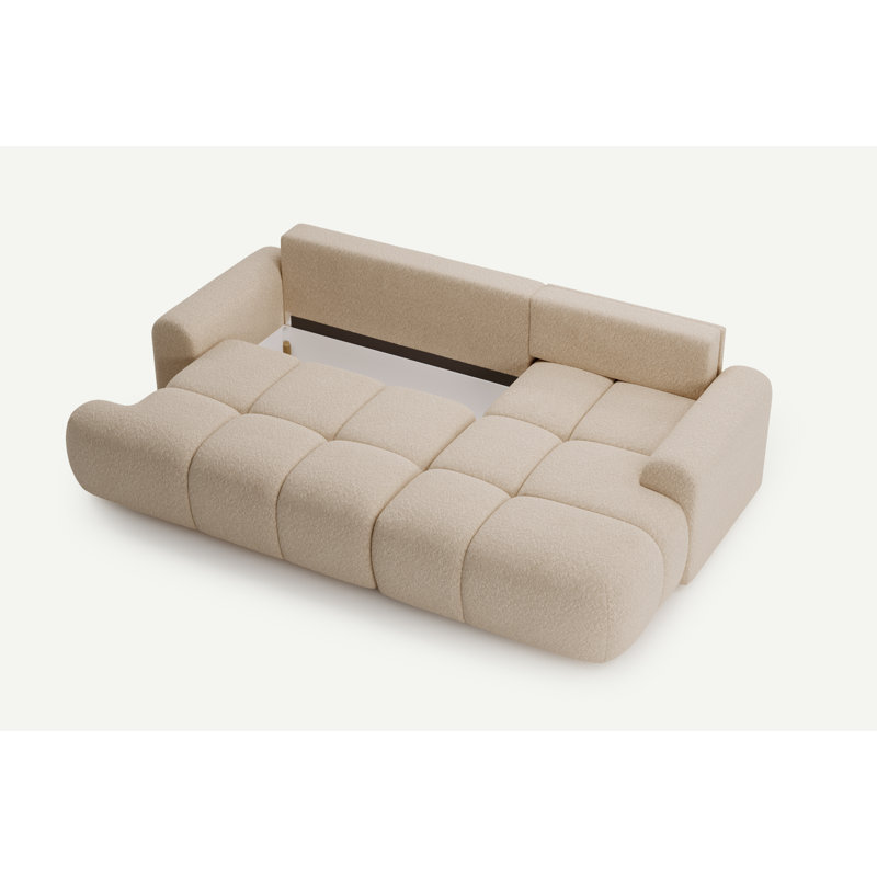 Bobby Corner Sofa 2,5 seater with sleeping function, Right Hand Facing, Light Brown