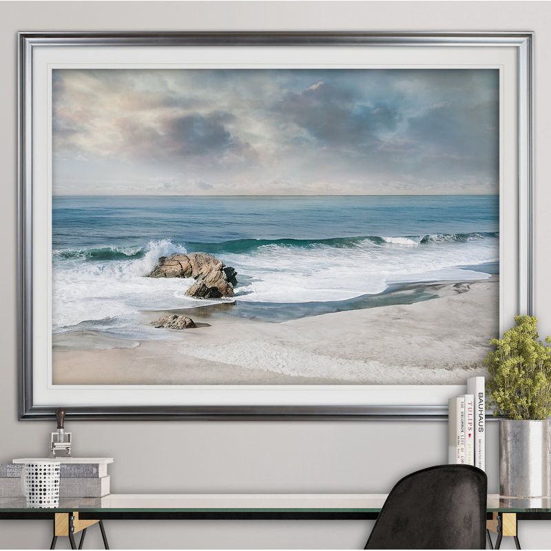 A Forever Moment - Peinture encadrée sur papier, Argent, H 30 po x l 40 po x P 1,5 po