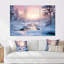 Ensemble de salon Misty Sunset Snowy Winter Forest - Snow Wall Art-108315973-108315975