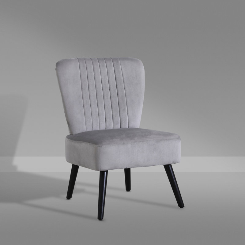 Caveney Upholstered Slipper Chair, Grey