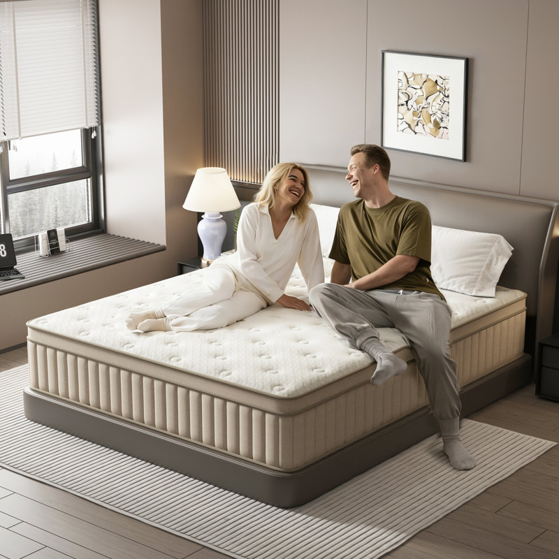 Luxury Medium Cooling Pocket Spring Hybrid Mattress in a Box - Gel Memory Foam, Individually Wrapped Coils, 12", Queen