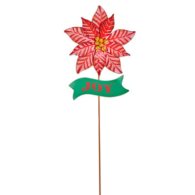 Piquet de jardin en métal poinsettia