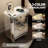 Silver Mirrored Nightstand with Wireless Charging, LED  End Table with Drawer, Modern Side Table with Storage Cabinet