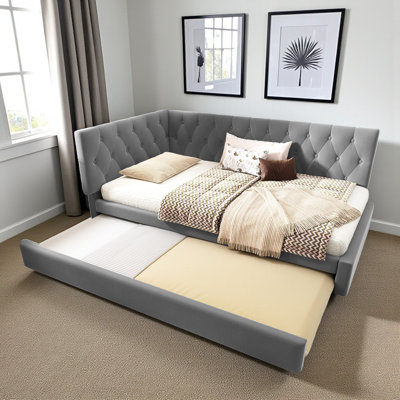 Upholstered Daybed with Trundle