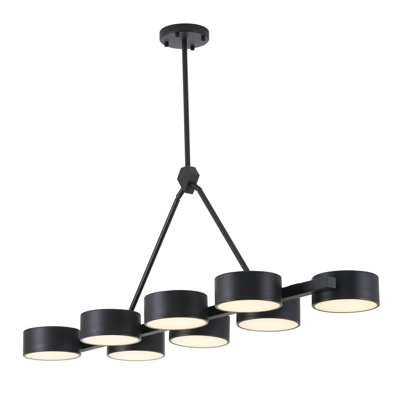 Lustre moderne à 8 lumières Nichlas, Noir