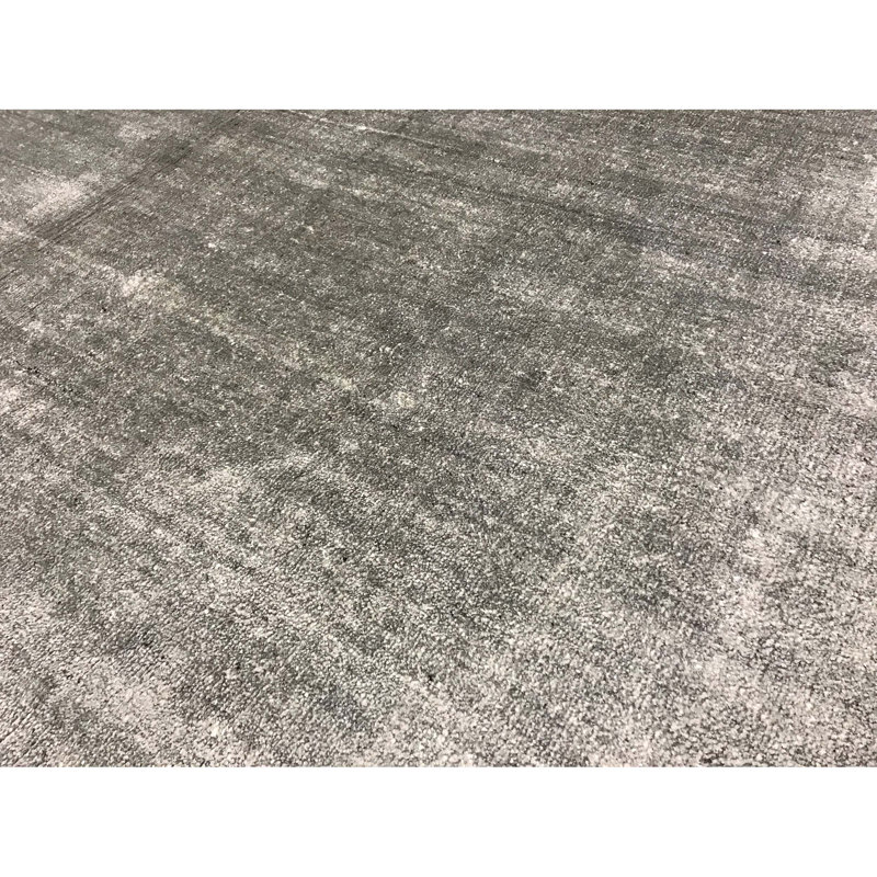 Tapis gris de haute qualité noué à la main Gabbeh, Rectangle 7 pi 9 po x 9 pi 9 po