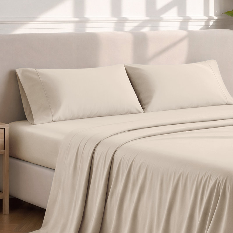 Soft Microfiber Pillowcase Set, Sand, 2 Standard Pillowcases