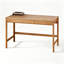 Bureau rectangulaire en bois massif avec 2 tiroirs Burlywood-130449972
