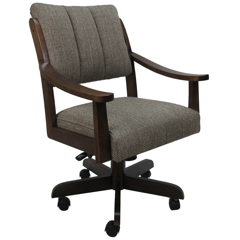 Casa Solid Wood Dining Caster Chair, Plumley Cocoa, Brown Honey