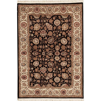 Wool Oriental Area Rug in Black/Brown