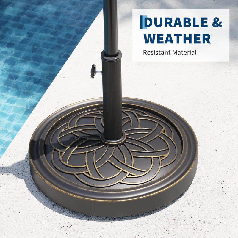 Base de parasol de patio avec adaptateur de poteau réglable