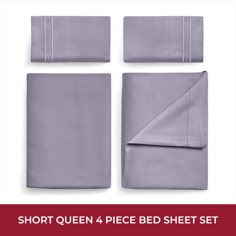Mellanni 1800 Bed Sheets RV / Short Queen Hazy Lilac, Hazy Lilac