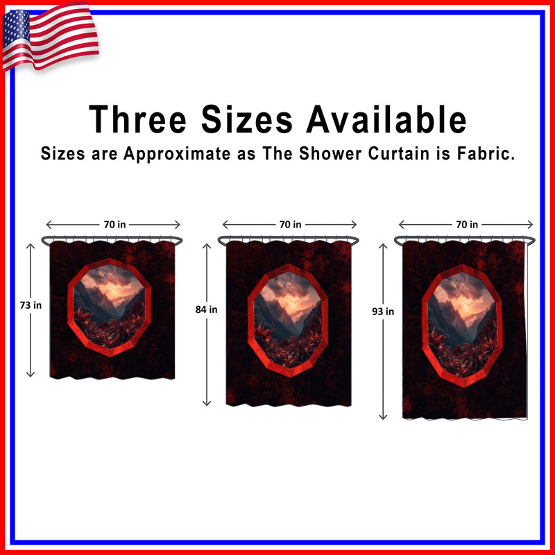 Rideaux de douche Red Mountain Landscape, L 70 po x H 93 po