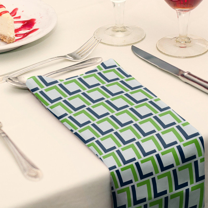Serviette de luxe Seattle Throwback Football, 10 po x 10 po, Blanc / bleu marine collégial / vert action, Coton