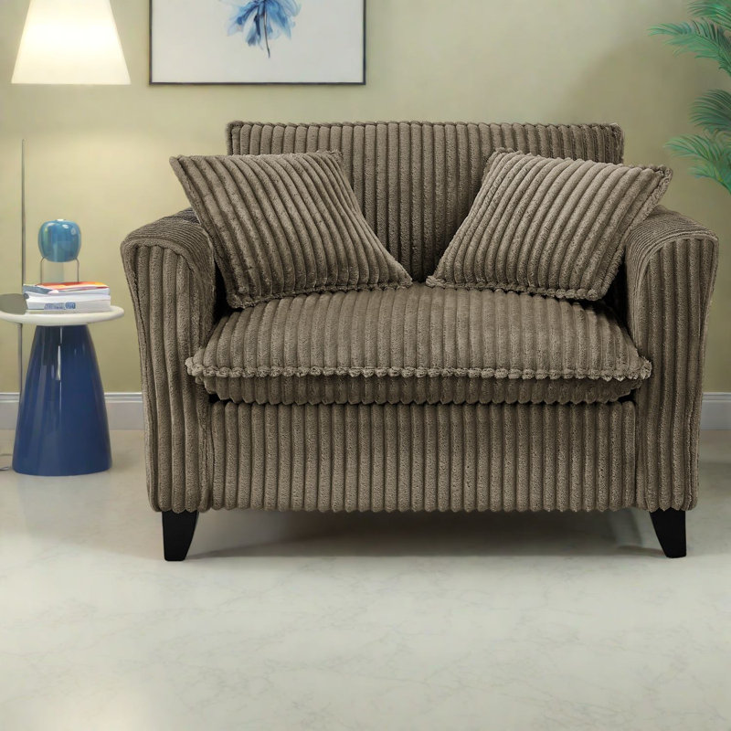 Chaises d'appoint surdimensionnées, mousse de velours côtelé brun, salon moderne pour la maison